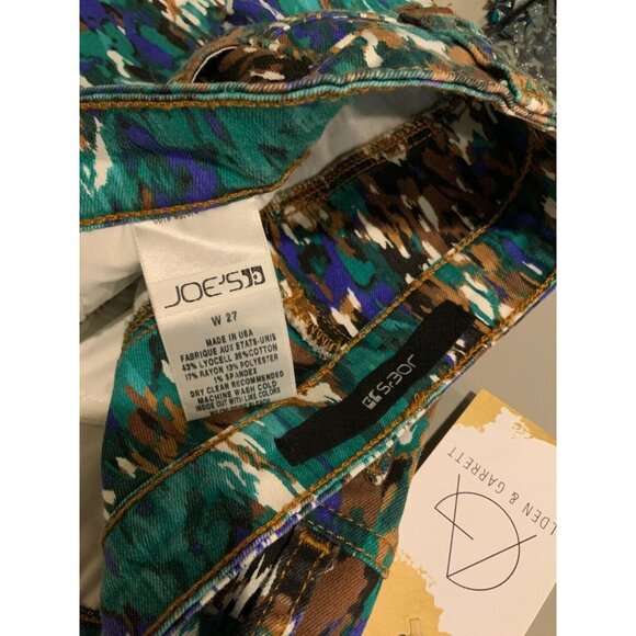 Joe's Jeans "Forest Enchanted " Green Splatter Print Denim Mini Skirt, Size 27 - Picture 7 of 7